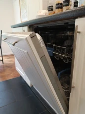 Close-up of the built-in dishwasher