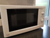 Close-up of the microwave
